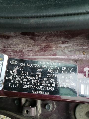 3KPFK4A75JE281390 KIA FORTE LX