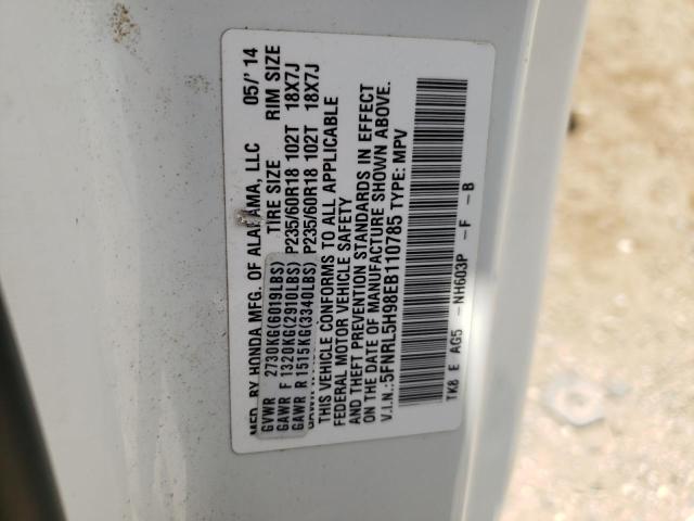 5FNRL5H98EB110785 2014 HONDA ODYSSEY, photo no. 13