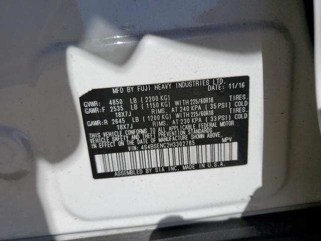 4S4BSENC2H3302785 Subaru Outback 3.6r Limited