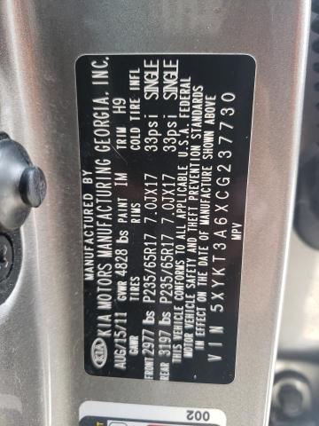 2012 Kia Sorento Base VIN: 5XYKT3A6XCG237730 Lot: 61570933