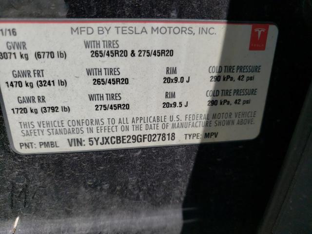 5YJXCBE29GF027818 Tesla MODEL X