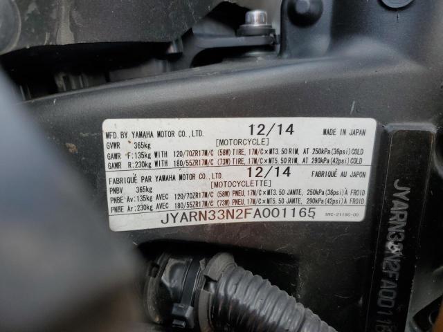2015 YAMAHA FZ09 JYARN33N2FA001165