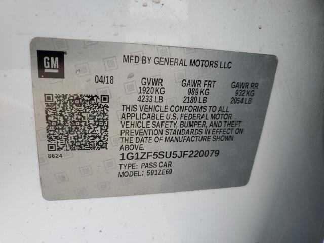 2018 CHEVROLET MALIBU HYB - 1G1ZF5SU5JF220079