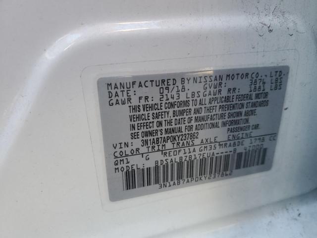 3N1AB7AP0KY237862 Nissan SENTRA S