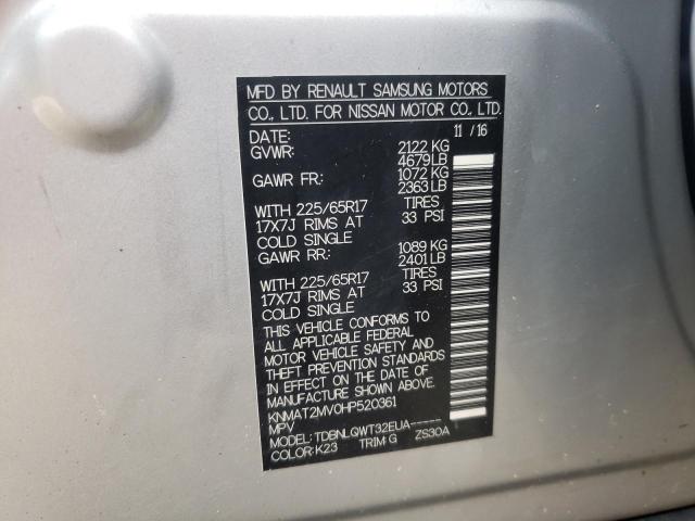 KNMAT2MV0HP520361 Nissan ROGUE S