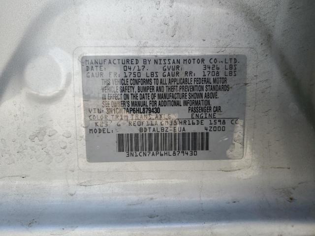 3N1CN7AP6HL879430 Nissan VERSA S