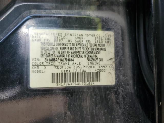 2010 Nissan Sentra 2.0 VIN: 3N1AB6AP1AL701814 Lot: 62208603