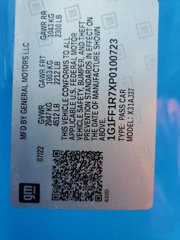 2023 CHEVROLET CAMARO LT1 1G1FF1R7XP0100723