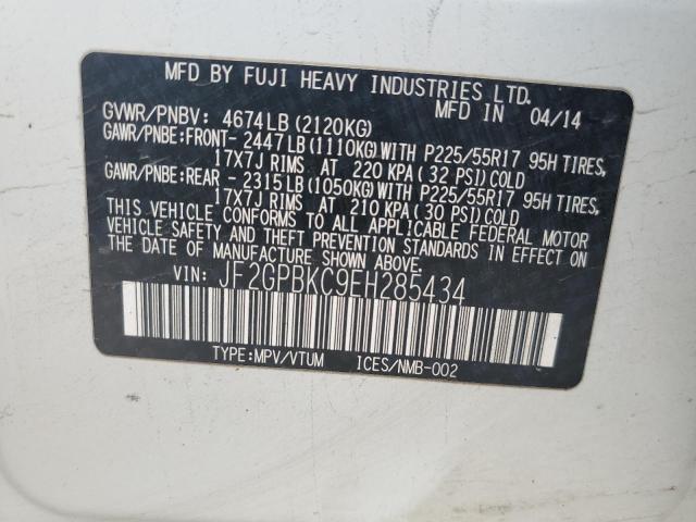 JF2GPBKC9EH285434 Subaru Xv Crosstrek 2.0i Hybrid Touring