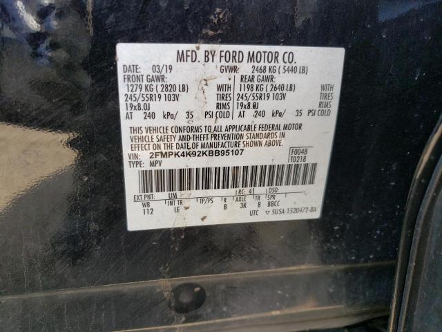 2FMPK4K92KBB95107 2019 FORD EDGE, photo no. 14