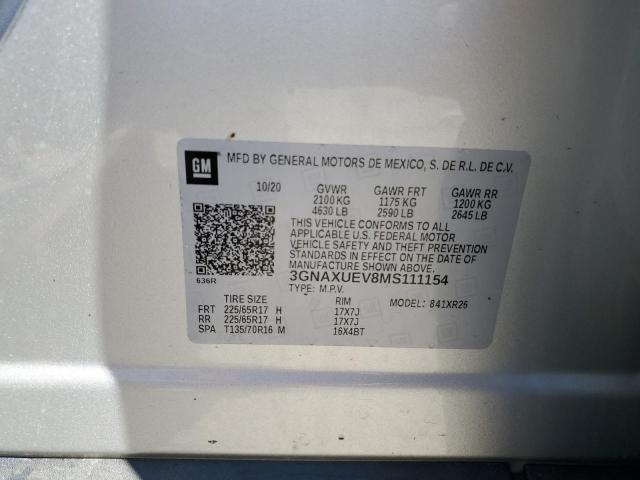 2021 CHEVROLET EQUINOX 4D - 3GNAXUEV8MS111154