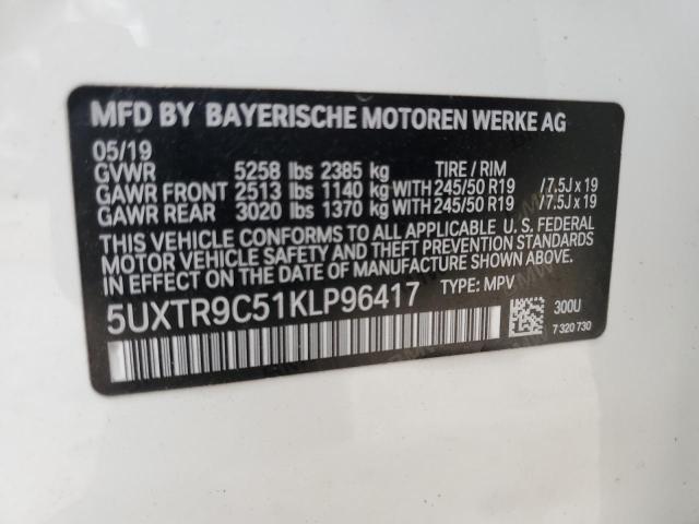 5UXTR9C51KLP96417 2019 BMW X3, photo no. 13