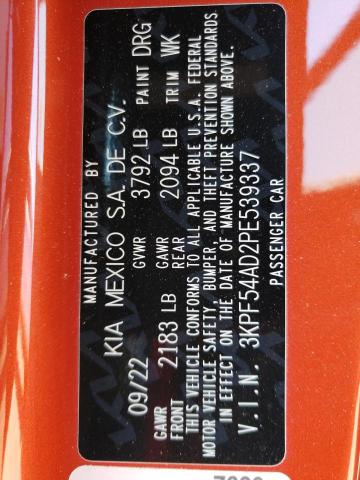 3KPF54AD2PE539337 KIA Forte Gt Line