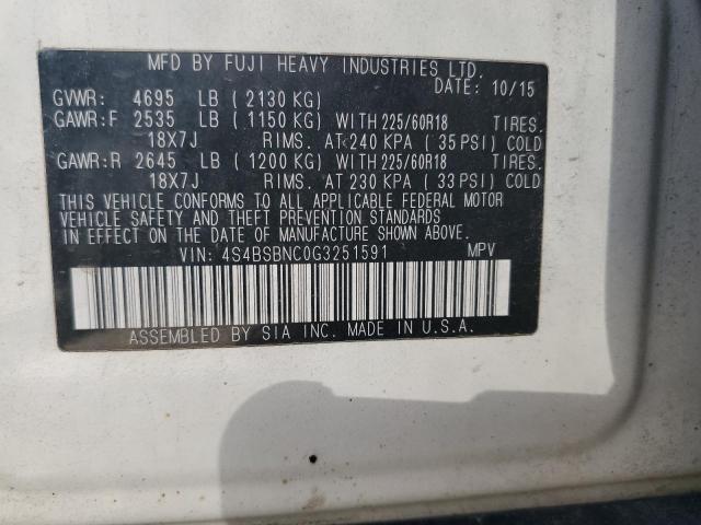 4S4BSBNC0G3251591 Subaru Outback 2.5i Limited