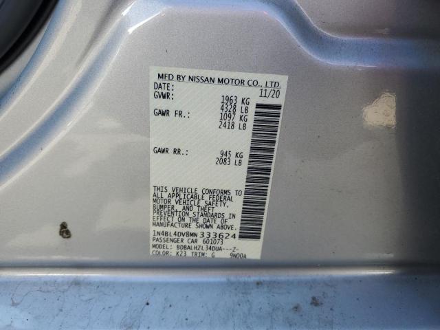 1N4BL4DV8MN333624 Nissan ALTIMA SV