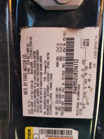 3FA6P0SU5JR246152 Ford Fusion Titanium/platinum Phev