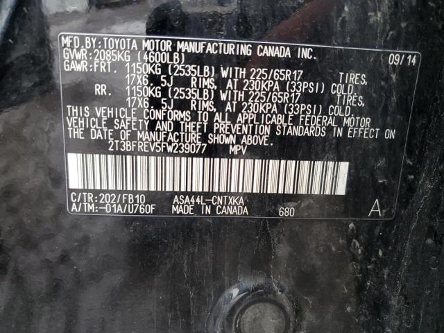2T3BFREV5FW239077 Toyota RAV4 LE