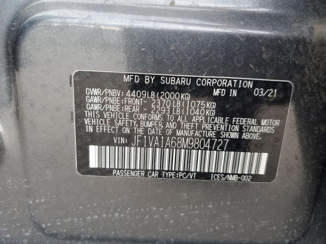 JF1VA1A68M9804727 Subaru WRX