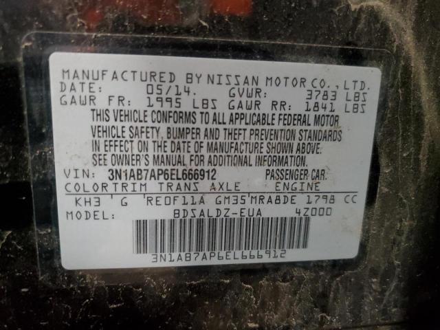 3N1AB7AP6EL666912 Nissan SENTRA S