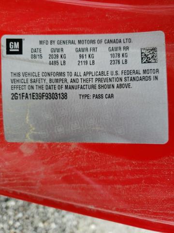 2015 CHEVROLET CAMARO LS - 2G1FA1E39F9303138