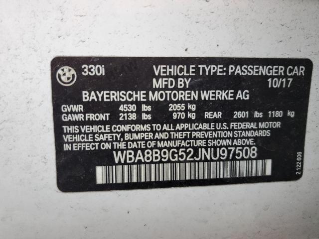 2018 BMW 330 I - WBA8B9G52JNU97508