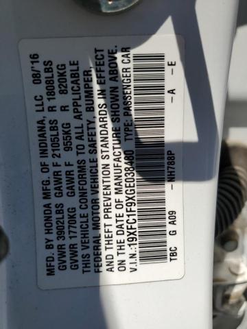 19XFC1F9XGE038480 Honda Civic Touring