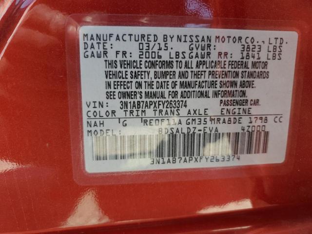 3N1AB7APXFY263374 Nissan SENTRA S