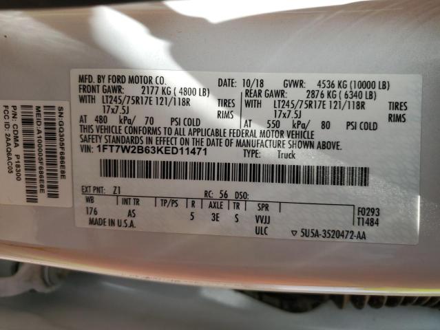 1FT7W2B63KED11471 Ford F250 Super Duty