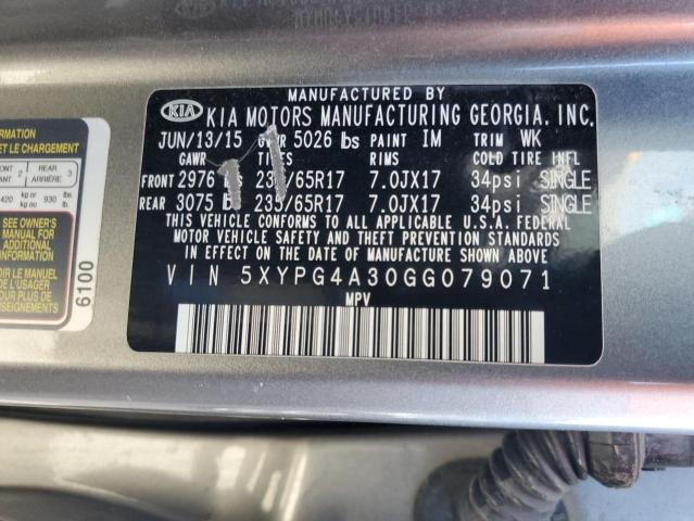 5XYPG4A30GG079071 KIA SORENTO LX