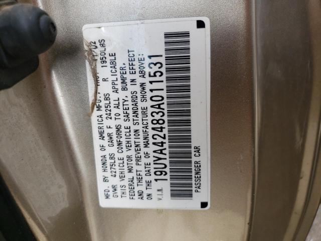 2003 Acura 3.2Cl VIN: 19UYA42483A011531 Lot: 59044603