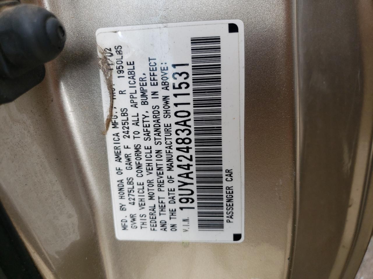 19UYA42483A011531 2003 Acura 3.2Cl
