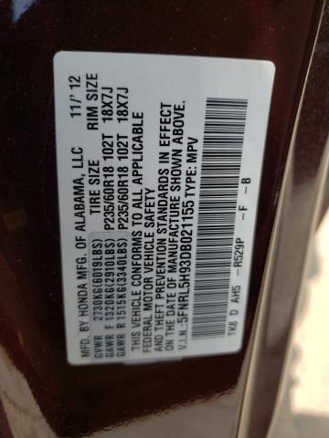 VIN 5FNRL5H93DB021155 2013 HONDA ODYSSEY no.13