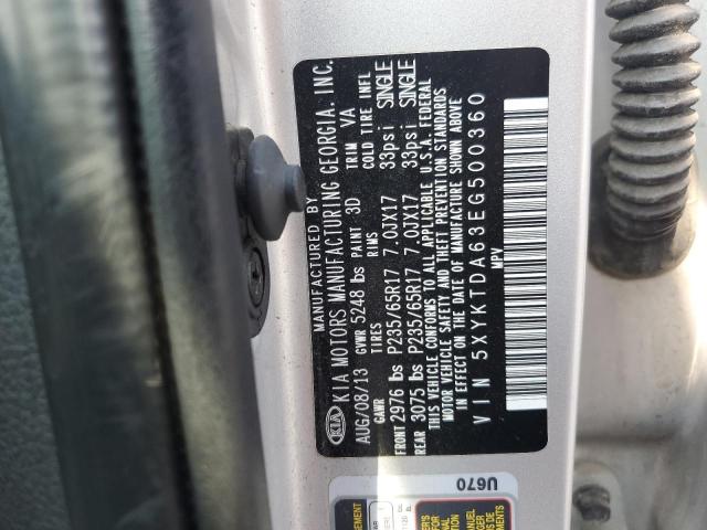 5XYKTDA63EG500360 KIA SORENTO LX
