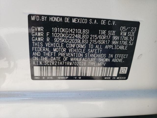 3CZRZ1H71RM702028 Honda Hr-v Exl