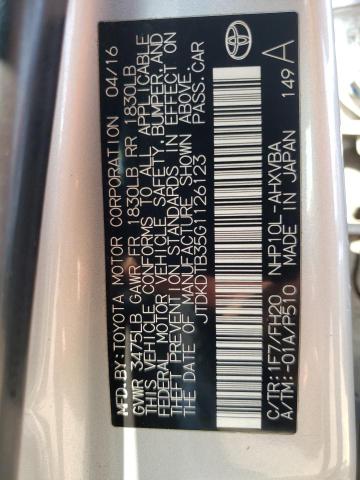 JTDKDTB35G1126123 Toyota PRIUS C