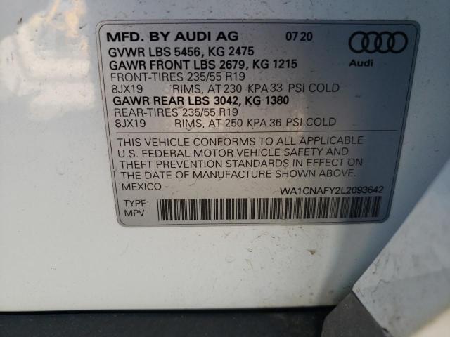 WA1CNAFY2L2093642 2020 AUDI Q5, photo no. 12