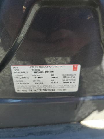 5YJXCAE29GF003965 Tesla MODEL X
