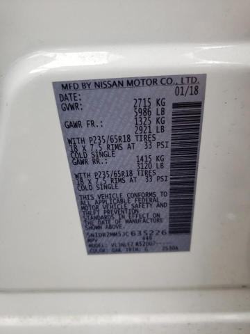 5N1DR2MM5JC635226 Nissan Pathfinder S