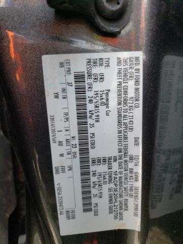 1FADP3E20HL212700 Ford FOCUS S