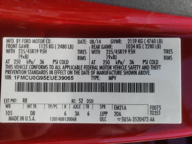 1FMCU0G95EUE39065 Ford ESCAPE SE