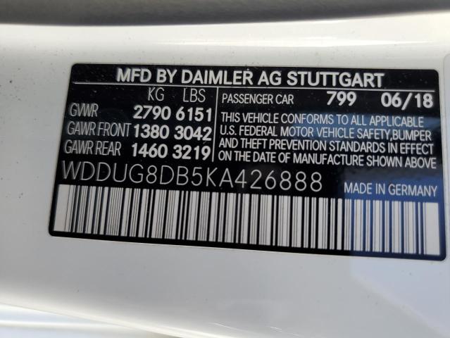 2019 MERCEDES-BENZ S 560 - WDDUG8DB5KA426888