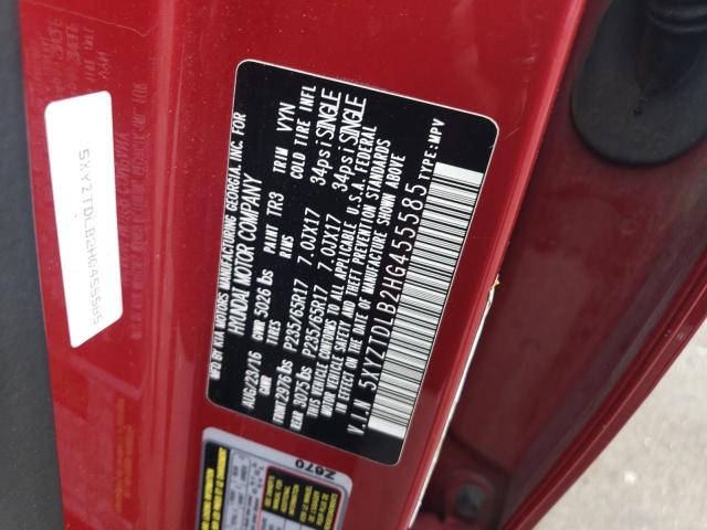 5XYZTDLB2HG455585 Hyundai SANTA FE SPORT