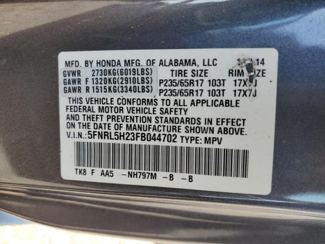 5FNRL5H23FB044702 | 2015 HONDA ODYSSEY LX