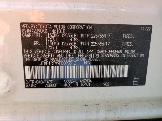 JTMP1RFV9PD093512 Toyota Rav4 Xle