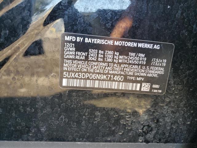 5UX43DP06N9K71460 BMW X3 Sdrive30i