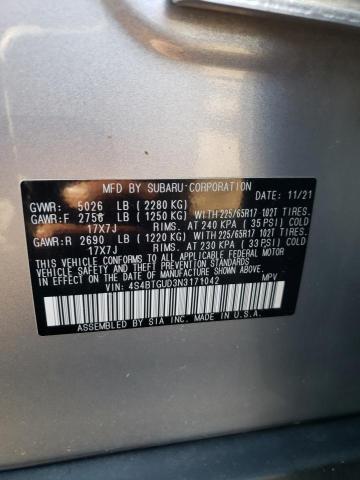 2022 SUBARU OUTBACK WI 4S4BTGUD3N3171042
