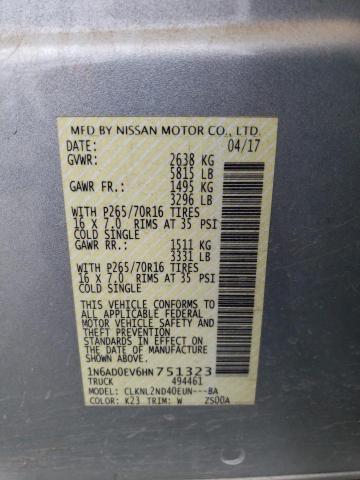 1N6AD0EV6HN751323 Nissan FRONTIER S