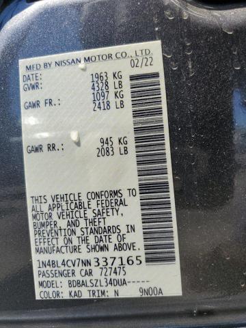 1N4BL4CV7NN337165 Nissan ALTIMA SR