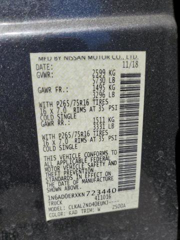 1N6AD0ERXKN723440 Nissan FRONTIER S
