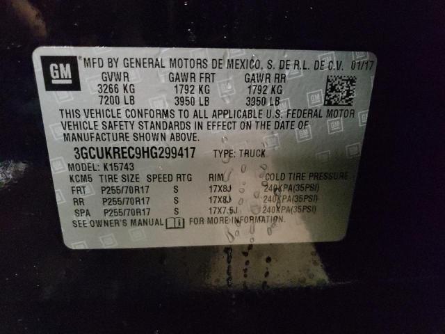 2017 CHEVROLET SILVERADO - 3GCUKREC9HG299417